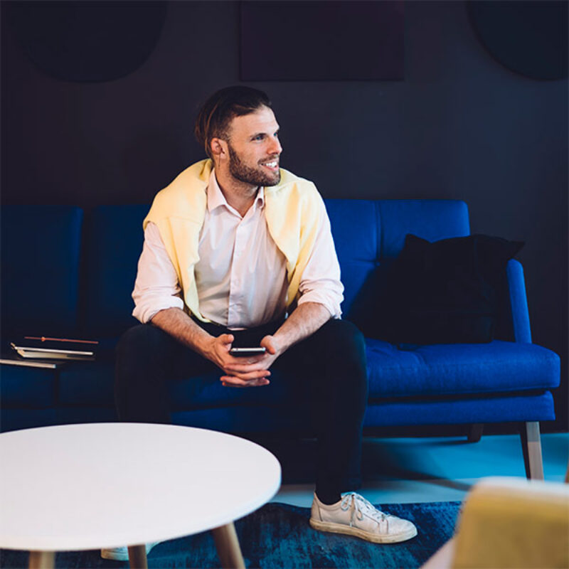 Man sitting on the sofa